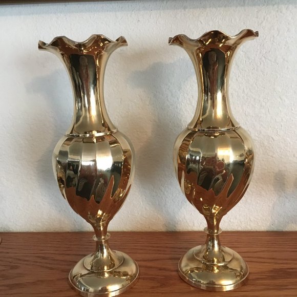 Other - Vintage Set of Two Solid Brass Vases